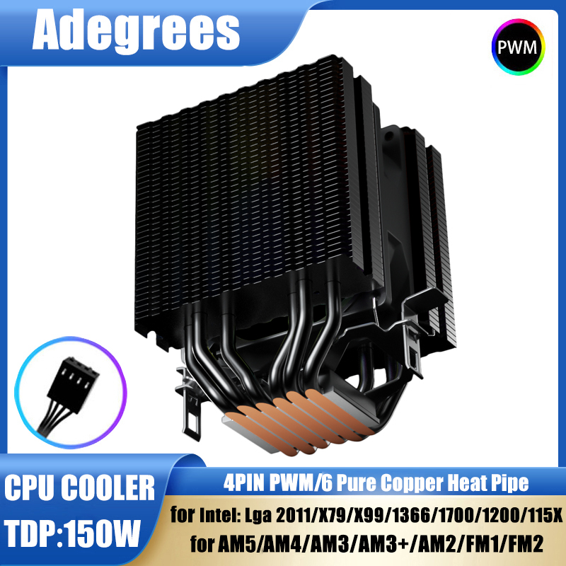 Cpu Heatsink - 6 тепловых трубок Процессорный воздушный охладитель