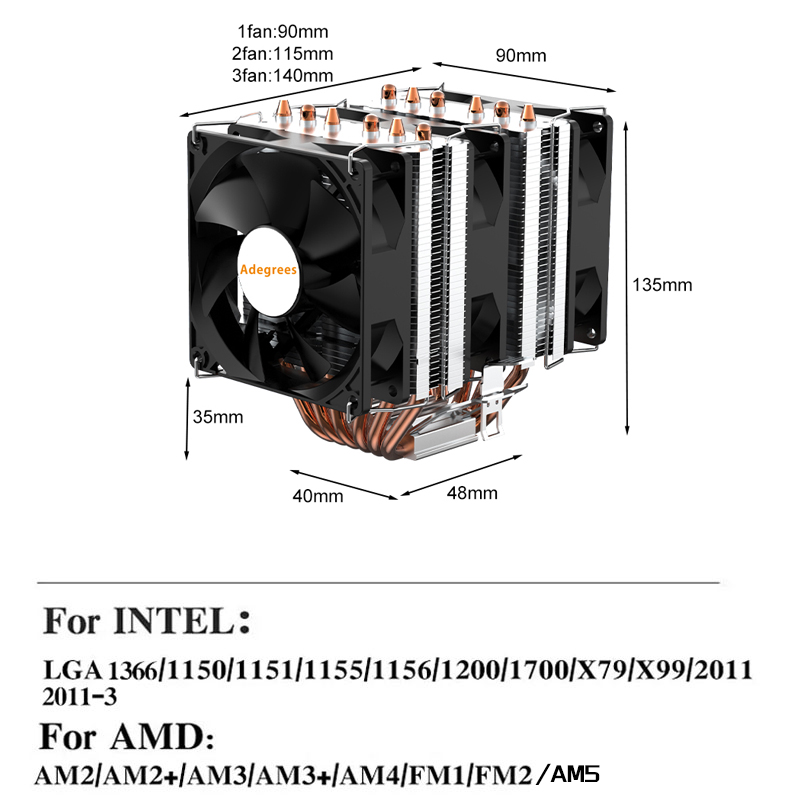 6-трубный воздушный кулер для  – обзор и цена Cpu Heatsink